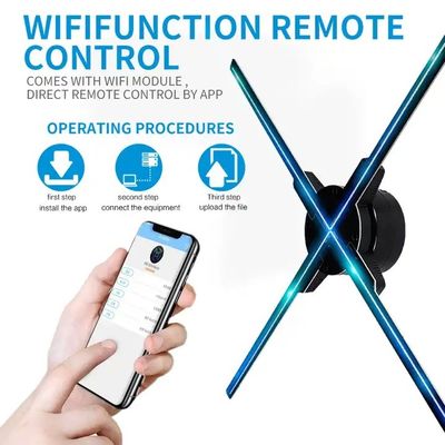 실내 Wi-Fi 3D 홀로그램 팬 LED 홀로그램 프로젝터 입력 전압 100-240W/AC 50/60HZ