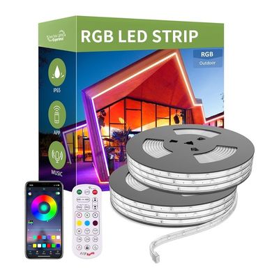 RGB 색상 변경 기능과 110lm의 높은 빛 흐름과 함께 방수 5M LED 스트립 키트