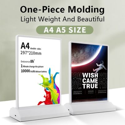 사용자 정의 색상 쌍면 수직 A4 포스터 메뉴 홀더 라이트 박스 LED 패널 스탠드