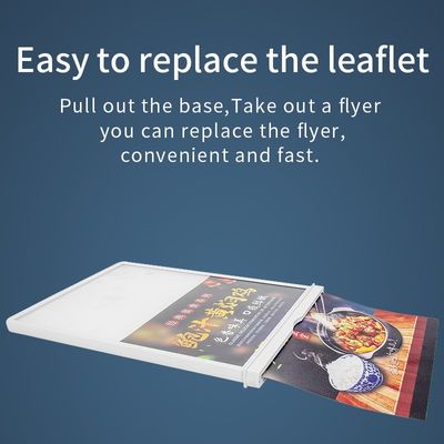 재충전 A4/A5 아크릴 플래싱 LED 테이블 메뉴 레스토랑 카드 디스플레이 홀더 스탠드