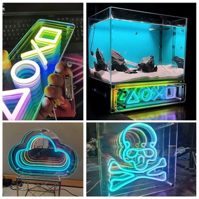 아크릴 3D 홀로그램 디스플레이 화면 LED 디지털 사이니지 미러 사이니지 글자 라이트 박스
