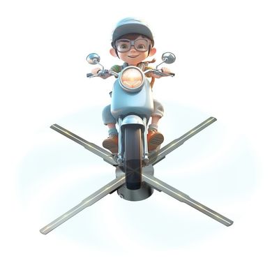 월 마운트 100cm 3D 홀로그램 광고 장치 홀로그램 팬 176° 관점