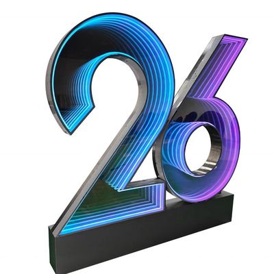 인피니티 효과 네온 표지판과 맞춤형 3D 어비스 인피니티 미러 광고