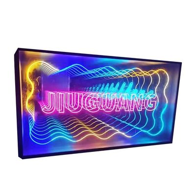 커스텀 디자인 인피니티 미러 로고 RGB 네온 사이니어 실내 광고용 라이트 박스