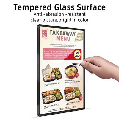 알루미늄 프레임 레스토랑 메뉴 보드에 대한 A4 LED 조명 상자 12V / 1a-5W 전력 소비