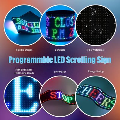 앱 제어 자동차용 LED 표지판 스크롤 텍스트 디지털 디스플레이 행렬 패널