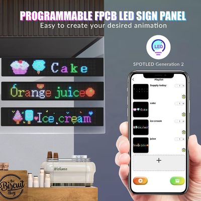 앱 제어 자동차용 LED 표지판 스크롤 텍스트 디지털 디스플레이 행렬 패널