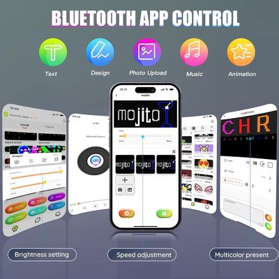 미니 플렉서블 LED 디스플레이 12*48 픽셀 프로그램 가능한 소프트 도트 매트릭스 스크린 실내용