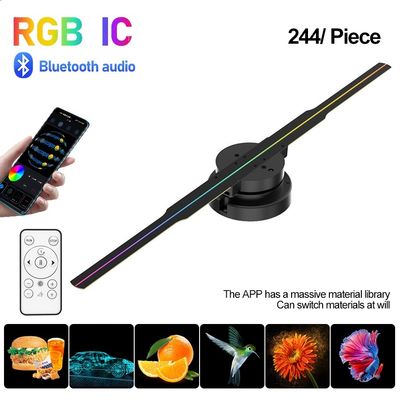 512P 해상도 42cm 홀로그램 광고 디스플레이 4 블레이드 팬 512 램프 구슬 LED 팬