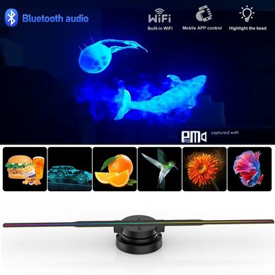 512P 해상도 42cm 홀로그램 광고 디스플레이 4 블레이드 팬 512 램프 구슬 LED 팬