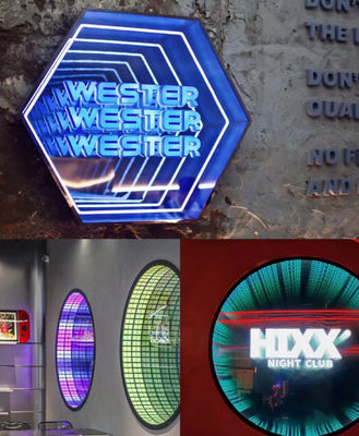 300000시간의 작동 수명으로 3D 홀로그램 팬 인피니티 LED 거울