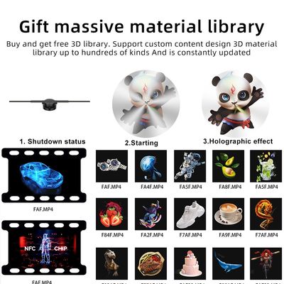 3D LED 홀로그램 디스플레이 팬 WiFi와 2100의 높은 밝기로 홀로그램 팬
