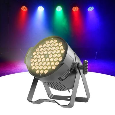 54pcs*3W Led Par는 RGB/RGBW 색상 혼합 및 DMX 제어로 스테이지 조명을 올릴 수 있습니다.