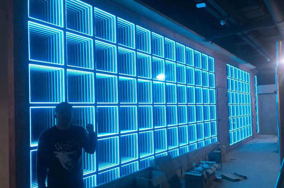 3D 홀로그램 어비스 레이어 미러 다채롭고 LED 스트립으로 사용자 정의 빛 소스