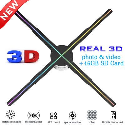 스플라이스 기능 56cm 4Blades 1920*1080 5mm 픽셀 피치 3D 홀로그램 팬 광고용
