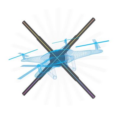3D 홀로그램 디스플레이 프로젝터 52cm 4 블레이드 LED 팬 홀로그램 광고 디스플레이 WIFI