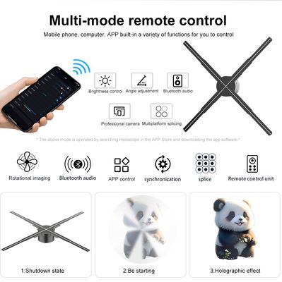 3D 홀로그램 디스플레이 프로젝터 52cm 4 블레이드 LED 팬 홀로그램 광고 디스플레이 WIFI