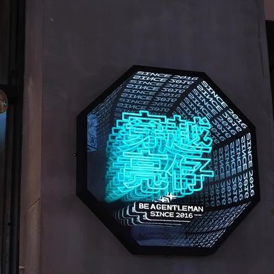 스테인리스 스틸 인피니티 미러 네온 빌보드