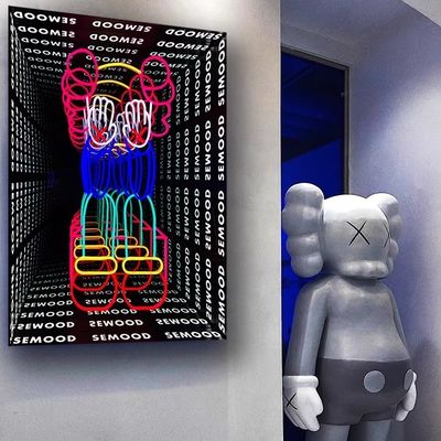 실내 3D 알파벳 미러 로고 스테인리스 스틸 소재로 아크릴 LED 장식