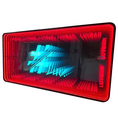 스크루 볼트 고정 무한 거울 LED 표지판 네온 표지판