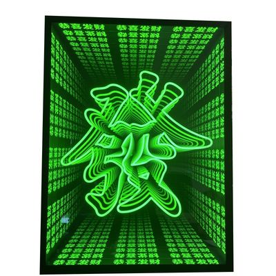 맞춤형 스테인리스 스틸 무한 빛 다층 효과 거울 LED 3D 네온 표지판
