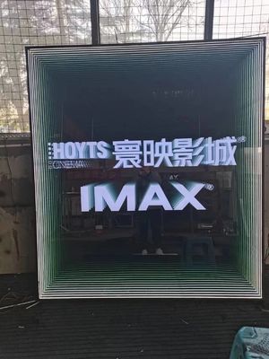 맞춤형 스테인리스 스틸 무한 빛 다층 효과 거울 LED 3D 네온 표지판