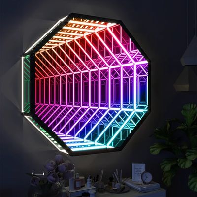 침실 장식 섬세한 아트 데코 벽표 LED 무한도 거울