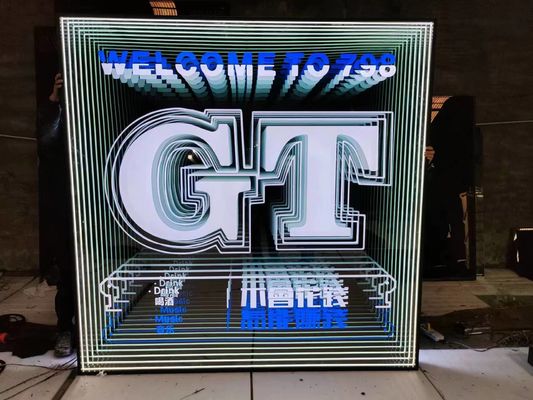 무제한 RGB 빛 사용자 정의와 함께 현대 예술 디자인 스테인리스 스틸 LED 거울